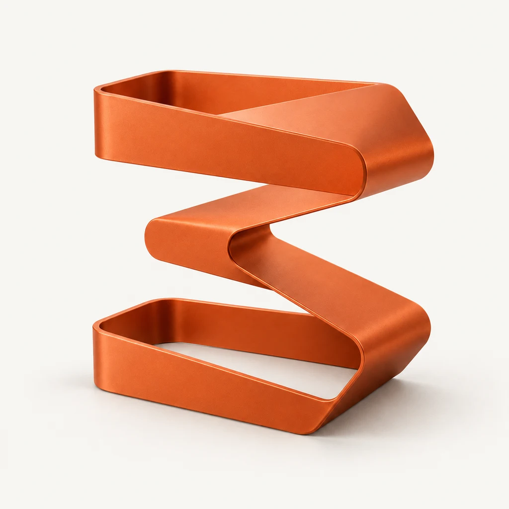 Decorative orange Eyleme loop sculpture